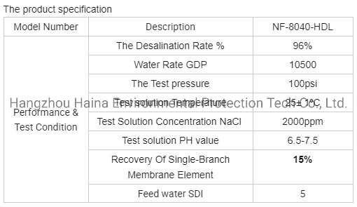 8040-NF Hdl Nano Filtration RO Membrane